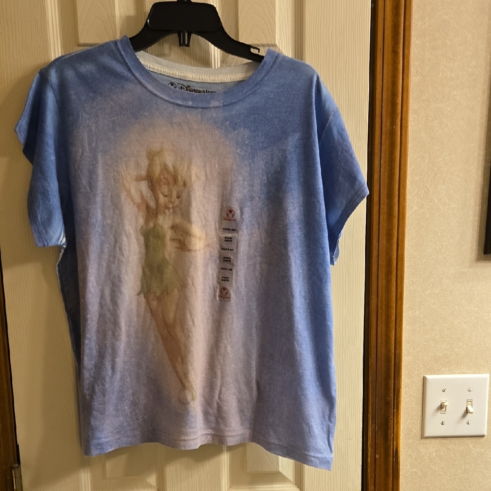 Disney Blue and Green Tinkerbell Ladies Tee